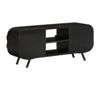 Goldonion Mobile Porta TV 110x30x45 cm Legno Mango Grezzo | Stile industriale, 2 scomparti e 2 ripiani, ferro, lucidato e laccato