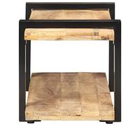 Goldonion Mobile Porta Tv 90x40x40 Cm Legno Mango Grezzo | Stile industriale, gambe ferro nero, ripiano inferiore, per soggiorno o intrattenimento