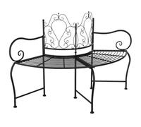 Goldonion Panchina per Albero 150 cm Nera in Acciaio | Design Semicircolare, Resistente Agenti Atmosferici, per Giardino Patio Cortile, Max 110 kg per Seduta