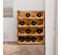 Goldonion Set Portavini 4 Pezzi per 16 Bottiglie Legno Massello Mogano