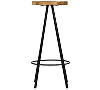 Goldonion Sgabelli Da Bar 4 Pezzi In Legno Massello Di Mango 76 Cm | Seduta Diametro 30 Cm, Telaio In Acciaio Verniciato, Poggiapiedi, Facile Montaggio
