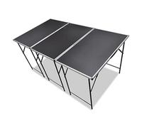 Goldonion Tavoli Da Lavoro Set 3 Pezzi Pieghevoli Nero 100x60x82 Cm