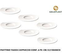 Goldplast Piattino Tazza Cappuccio cf 6 pezzi cm 12,9 Bianco GO189799