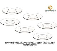 Goldplast Piattino Tazza Cappuccio San cf 6 pz cm 12,9 Trasparente GO191976