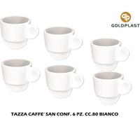 Goldplast Tazzina Caffe' San cf 6 pezzi cc 80 Bianco GO189713