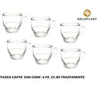 Goldplast Tazzina Caffe' San cf 6 pezzi cc 80 Trasparente GO191884
