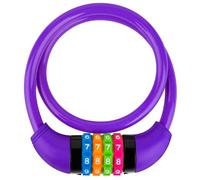 GOLDPOOL Lucchetto per bicicletta per bambini, colorato con combinazione di numeri, 650 x 11 mm, combinazione di codice di blocco, serratura per bambini, combinazione a 4 cifre, combinazione
