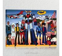 Goldrake 2 QUADRO 70x50 cm INTELAIATO MODERNO STAMPA TELA CARTONE ANIMATO QUADRI