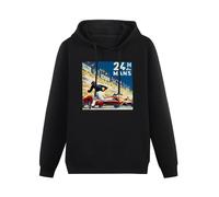 GOLDROAST 24 Hours of Le Mans Vintage Auto Racing Poster Hoody Unisex Long Sleeve Hooded with Pocket Black M
