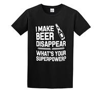 GOLDROAST Crazy Bro'Si Make Beer Disappear Whats Your Superpower? Funny Unisex 100% Cotton Short-Sleeve T-Shirts Black XXXL