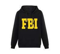 GOLDROAST FBI Federal Bureau of Investigation Front Hoody Unisex Long Sleeve Hooded with Pocket Black M