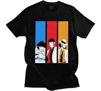GOLDROAST Lupin The Third Arsene Lupin Cotton Manga Daisuke Jigen T Shirt Fujiko Mine Tee Printed Unisex Short Sleeve T-Shirt Black XXXL