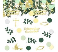 GoldRock 100 decorazioni da tavolo per comunione, coriandoli decorativi per comunione e ragazzo, decorazione per cresima, oro verde, decorazione per la prima comunione, battesimo, decorazione a forma