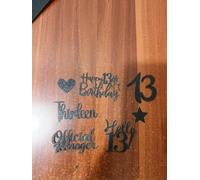 GoldRock Coriandoli glitterati per il 13° compleanno, nero, 120 pezzi, con cuore, stella, Happy 13th Birthday, Thirteen, Hello 13, decorazioni ufficiali per adolescenti