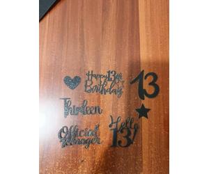 GoldRock Coriandoli glitterati per il 13° compleanno, nero, 120 pezzi, con cuore, stella, Happy 13th Birthday, Thirteen, Hello 13, decorazioni ufficiali per adolescenti