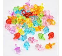 GoldRock Mini ciuccio decorativo colorato anni '90, decorazione da spargere per battesimo, 50 pezzi, decorazione da tavolo per baby shower, per bambine e bambini, decorazione per baby shower