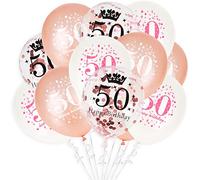 GoldRock Palloncini per 50° compleanno, 15 pezzi, 50° compleanno, set di decorazioni per compleanno, 50° compleanno, 50° compleanno, anniversario, feste, 50° compleanno, donna/uomo, decorazione da