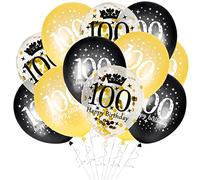 GoldRock Palloncino decorativo per compleanno, 100 anni, 15 pezzi per 100 compleanni, decorazione per 100 compleanni, 100 compleanni, anniversari, feste, palloncini per 100 compleanni