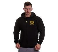 Gold's Gym GGSWT156 Felpa con Cappuccio da Uomo con Cerniera e Stampa, Nera, S, Nero, S