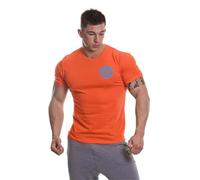 Gold's Gym - Maglietta da Uomo Basic con Logo, Uomo, GGTS001_ORTUR_S, Arancione/Turchese, S