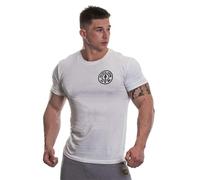 Gold's Gym - Maglietta da Uomo con Logo e Scritta Left Breast Training, Colore: Bianco/Nero, S