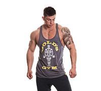Gold's Gym UK GGVST003 Mens Allenamento Serbatoio Fitness Top Allenamento Muscolare Premium Gold Joe Stringer Vest, Grey Marl, XL