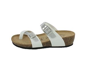 Goldstar - Ciabatta infrapollice con Glitter Argento e Zeppa