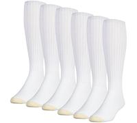 GOLDTOE Ultra Tec Performance - Calzini sportivi sopra il polpaccio, da uomo, multipaia, Bianco (6 paia), Large