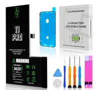 GOLDWANGWANG Batteria per iPhone 11 Pro, 3620mAh Alta Capacità, Compatibile con A2160 A2217 A2215, 0 Cicli, Kit di Riparazione Completo, Certificato CE/RoHS/FCC