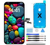 GOLDWANGWANG Display per iPhone X, Schermo LCD 5,8" 3D Touch Screen Digitizer con Kit di Riparazione e Protezione Schermo