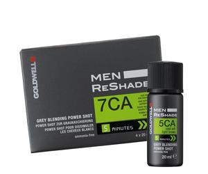 Goldwell Men ReShade Grey Blending Power Shot 7CA Cool Medium Ash Blonde, confezione da 4 x 20 ml
