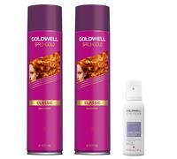 Goldwell Set per lo styling “Sprühgold & Glanz” (lacca per capelli 2 x 600 ml + spray lucidante 75 ml)