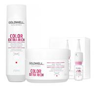 Goldwell Shampoo 250ml Maschera 200ml e Siero 12x18ml per capelli tinti e grossi
