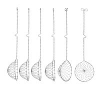 Goldyida 6 colino da cucina in acciaio inox con manici, scolapasta per fonduta, scolapasta in acciaio inox, diametro 6,3 cm, lunghezza 23 cm (argento)