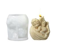 Goldyida Stampi in silicone 3D a forma di angelo, per versare candele, in silicone, per candele, angeli 3D, stampi in silicone per la produzione di candele, stampi in silicone per angeli 3D (A)