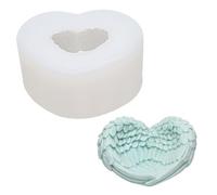Goldyida Stampo in silicone per ali d'angelo, forma a forma di cuore, in resina epossidica, 3D, angeli, statua, candele (dimensioni)
