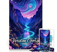 Gole del Verdon,Francia - Puzzle da 1000 pezzi - Gioco interattivo Think Boost - Incastro perfetto,nessun pezzo si stacca - Sfida cerebrale per la casa (38x52cm)