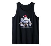 Golem di Pietra Forte con Muscoli e Cappello da Babbo Natale Canotta
