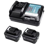 GOLEMON® 2 batterie BL1041B da 4,0 Ah e caricabatterie DC10WD per Makita Batteria BL1040B Bl1021B BL1020B BL1016 BL1015; ricambio per caricatore Makita DC10SB DC10WC DC10RE