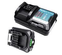 GOLEMON DC10WD Caricabatterie per Makita DC10WD DC10SB DC10WC + 2000mAh BL1021B Batteria BL1041B BL1015 BL1016 BL1020 per strumento Makita