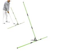 Golf Alignment Sticks Portable Multi-Functional Swing Plane Trainer | Red Fiberglass Shaft PVC Rubber Cover ABS Angle Plate Bracket 1.05x1.05m Training Aid for Family Friends Home