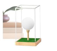 Golf Ball Display Holder - Clear Acrylic Protection Showcase | Elegant Stand for Collectible Balls | Decorative Storage for Home, Office, Desk, Shelf, Gold Gift Lovers and Family