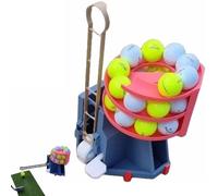 Golf Ball Launcher PRO, Golf Ball Teeing Device Training Machine, Green Powerless Sim with Foot Pedal, Portable Large Capacity Holds 25 Balls, Training Aid Between Arms Dispenser for Lovers