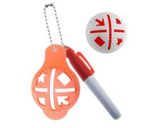 Golf Ball Line Stencil Tool - Hat Shape Alignment Marker | Pen Included | Lightweight 19g Durable ABS, Compact 3.07x2in, Color-Matching Marker Pen, For Putting Green & Driving Range