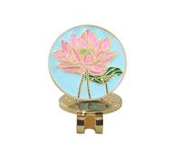 Golf Ball Marker, Magnetic Hat Clip, 1.26x1.02 Inches Flower Pattern Design, Lightweight Portable Accessory, Sturdy Metal Construction, Ideal for Club Play, Tournaments, Golfers