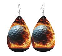 Golf Ball On Fire Orecchini Pendenti A Goccia In Finta Pelle Leggeri Orecchini Pendenti Moda Ciondolo A Goccia Per Uso Quotidiano Balli Appuntamenti