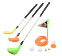 Golf Bambini Set Gioco 3 Mazze in Metallo 3 Palline Buca con Bandierina 2 Tee 1 Tee Shot Gioco Golf Giochi Bambini Interno Esterno Giochi da Giardino per Bambini Golf Giochi All'Aperto Set Mini Golf