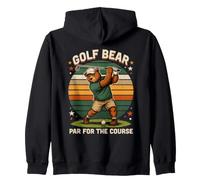 Golf Bear Par per Il Cartone Animato Corso Felpa con Cappuccio