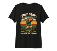 Golf Bear Par per Il Cartone Animato Corso Maglietta Premium
