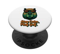Golf Capybara Sport - Stay Calm Play Golf - Golfer PopSockets PopGrip Adesivo